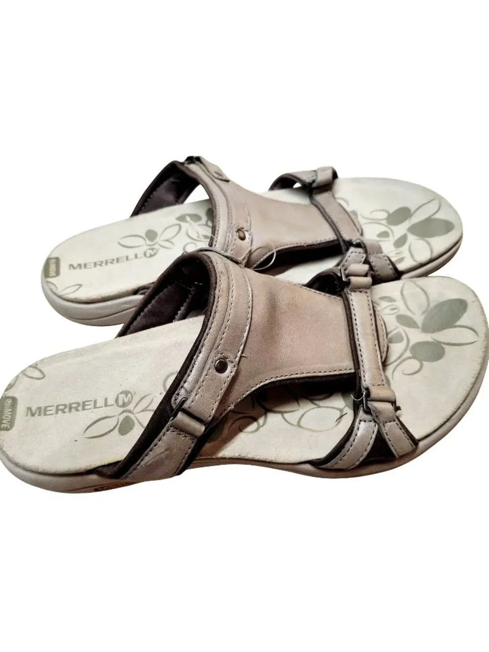 Merrell Womens Aluminum Sandals US 7 Select Grip Sole Adjustable Straps Durable